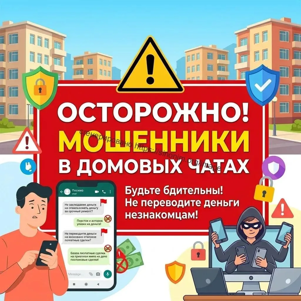 Схема мошенничества с фейковыми домовыми чатами действует с весны 2026 года.  

❗Злоумышленники доба