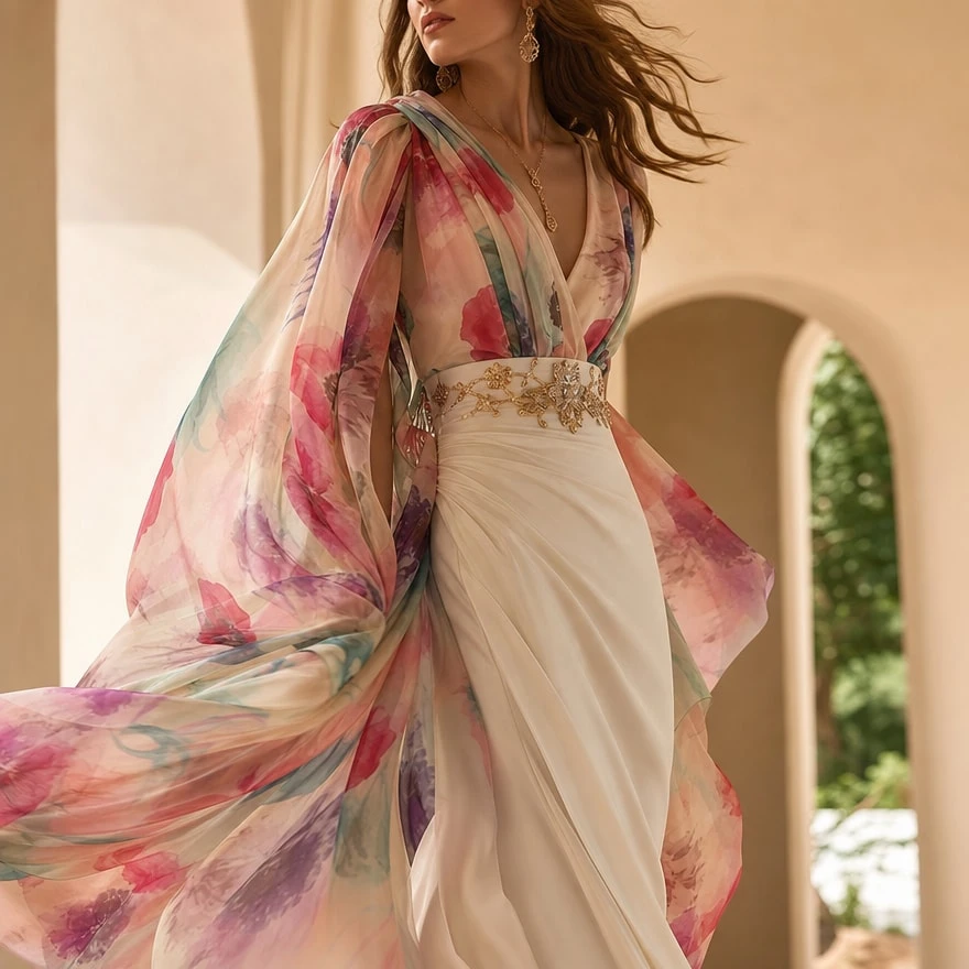 SALE Шифон Max Mara, легкий, воздушный с нежной фактурой, деликатная полупрозрачная стр...