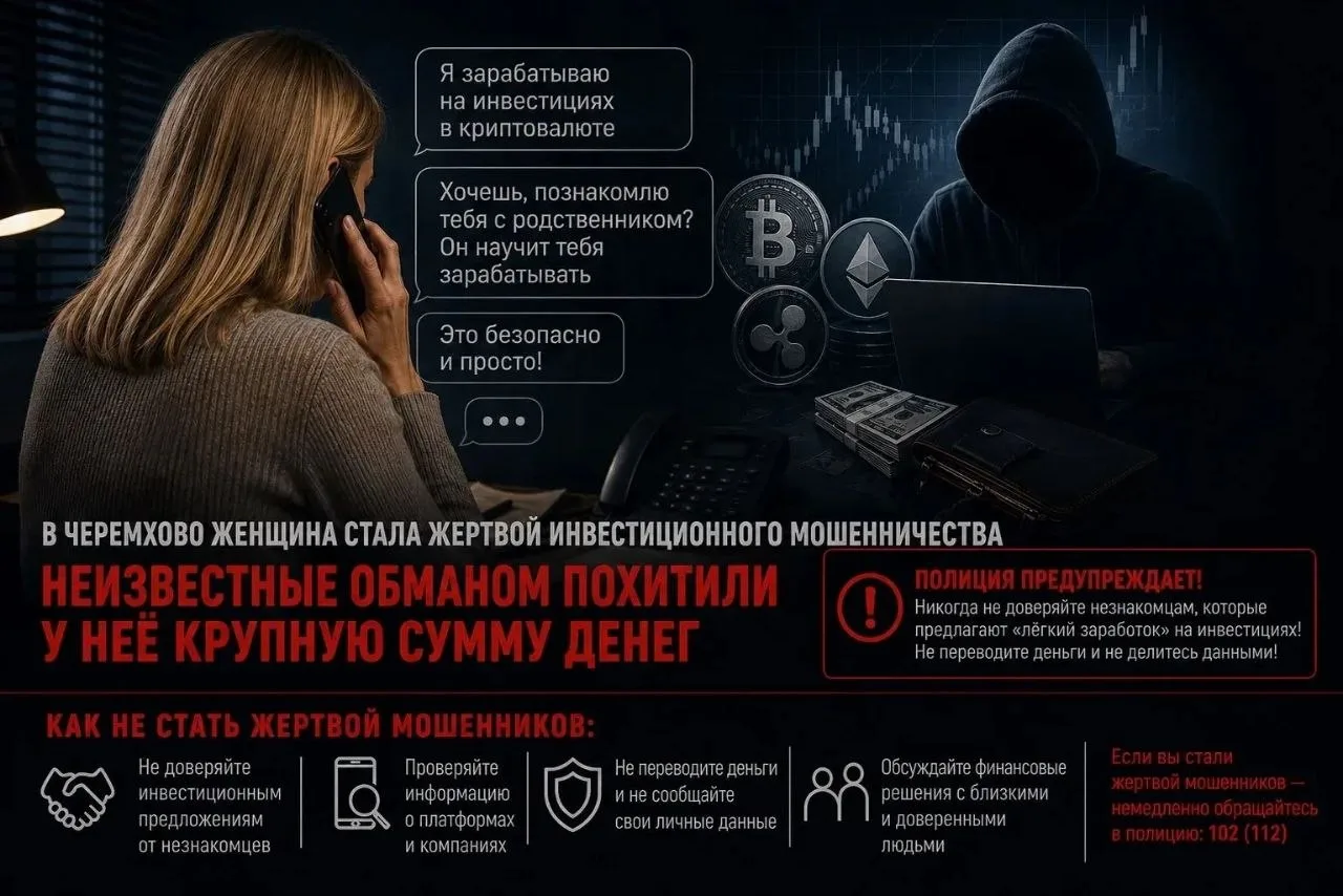 Жительница Черемхово обманута мошенниками при попытке заработать на криптовалюте