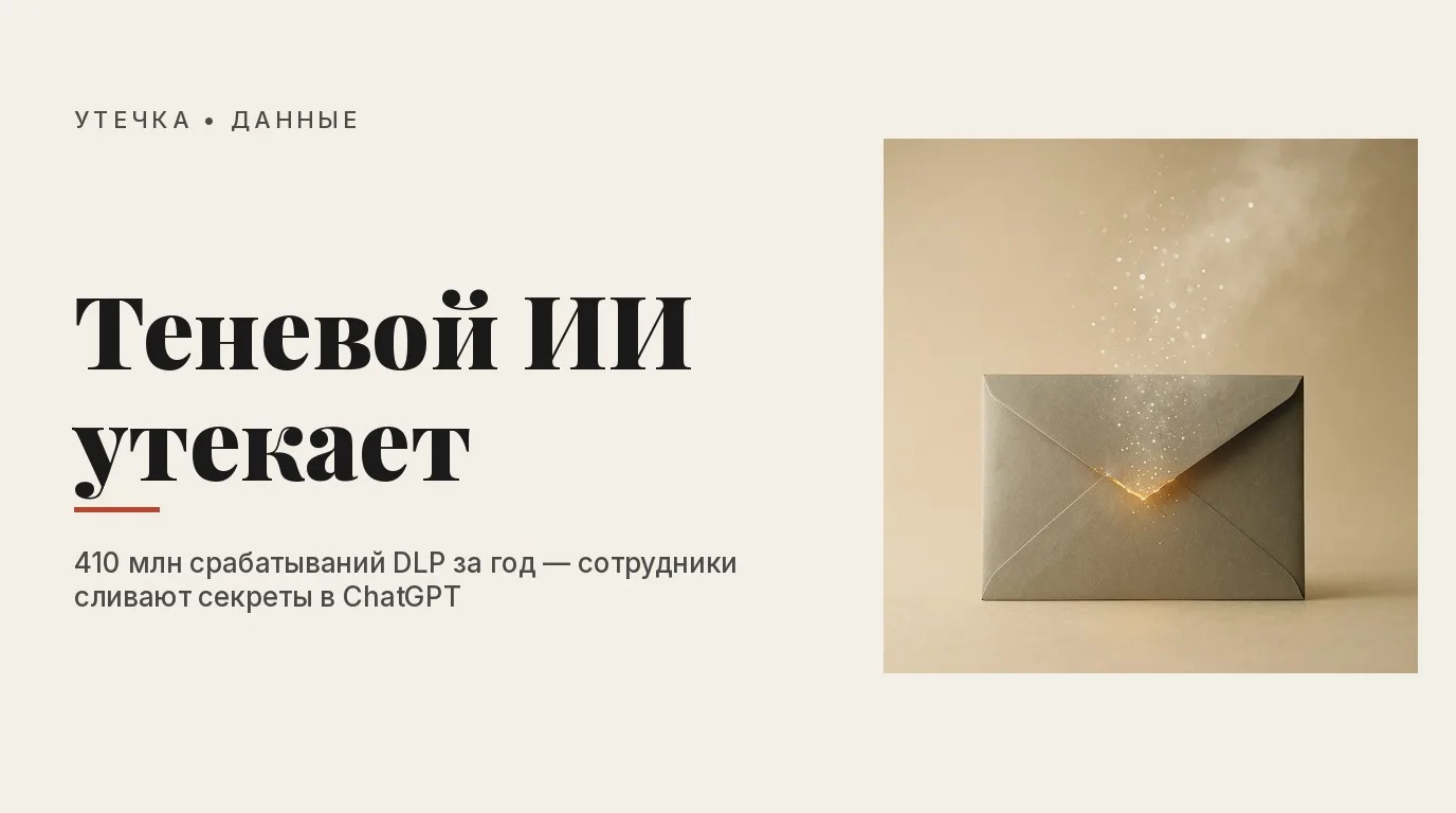 Сотрудники сливают данные в ChatGPT — 410 млн срабатываний DLP за год