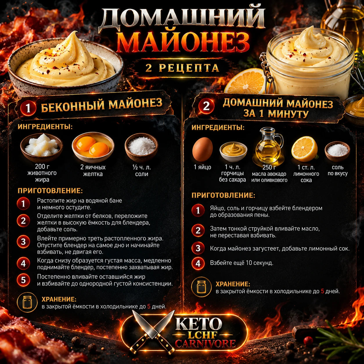 Домашний майонез на кето: 2 рецепта