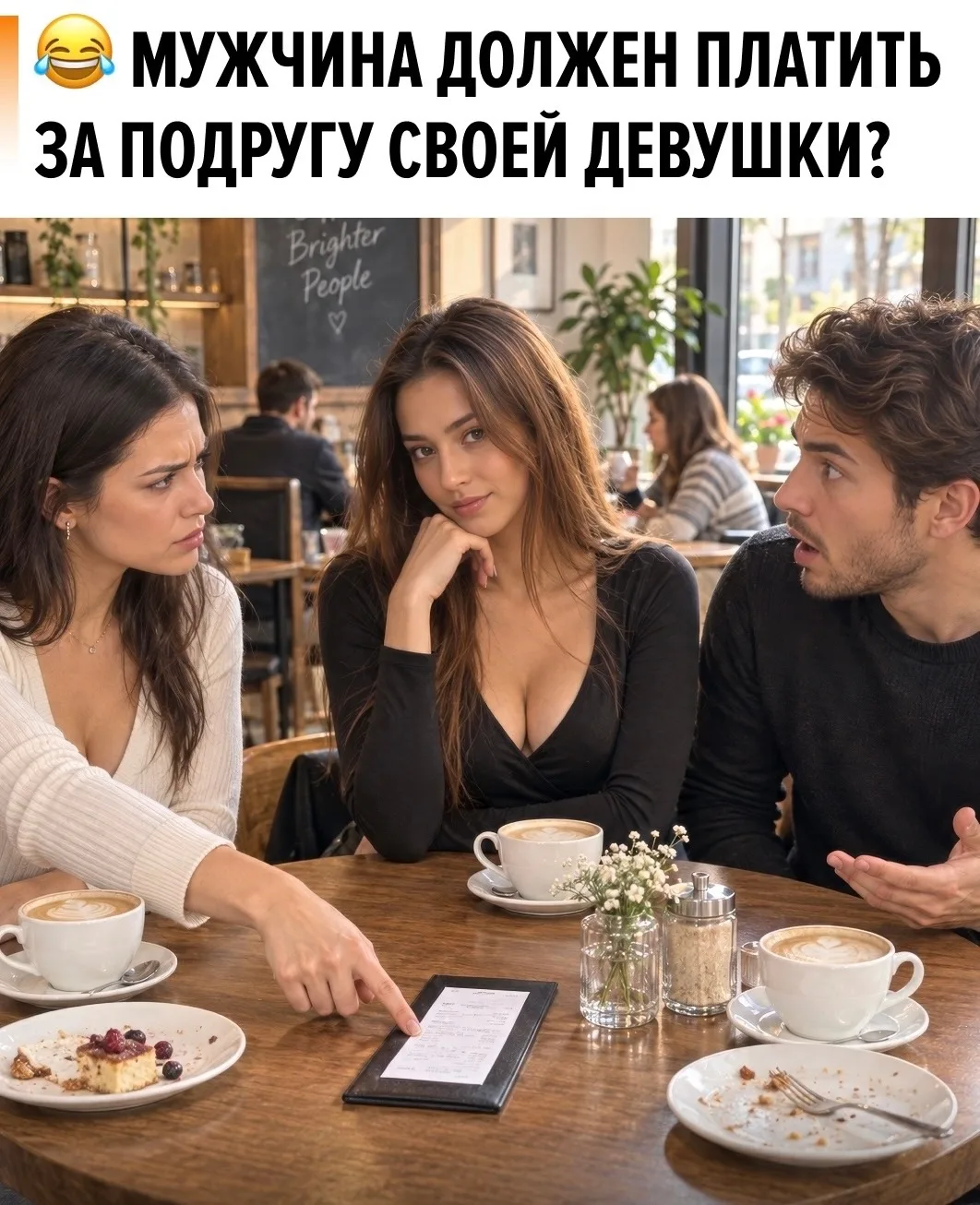 В сети спорят из-за простой ситуации: парень пришёл в ресторан со своей девушкой и её п...
