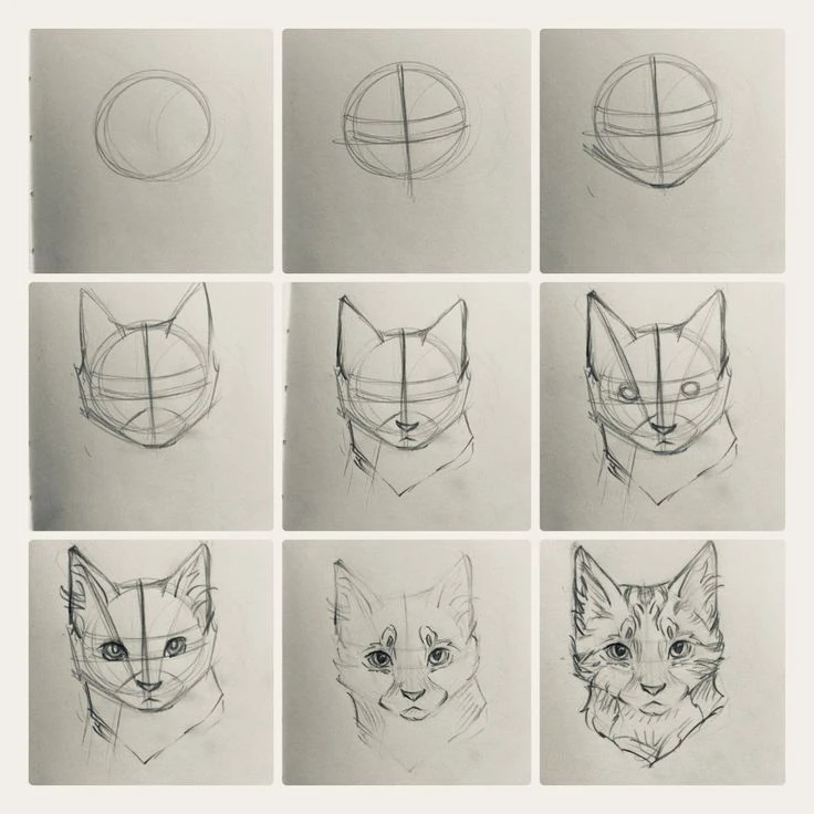 Пошаговые туторы на котиков  ✨