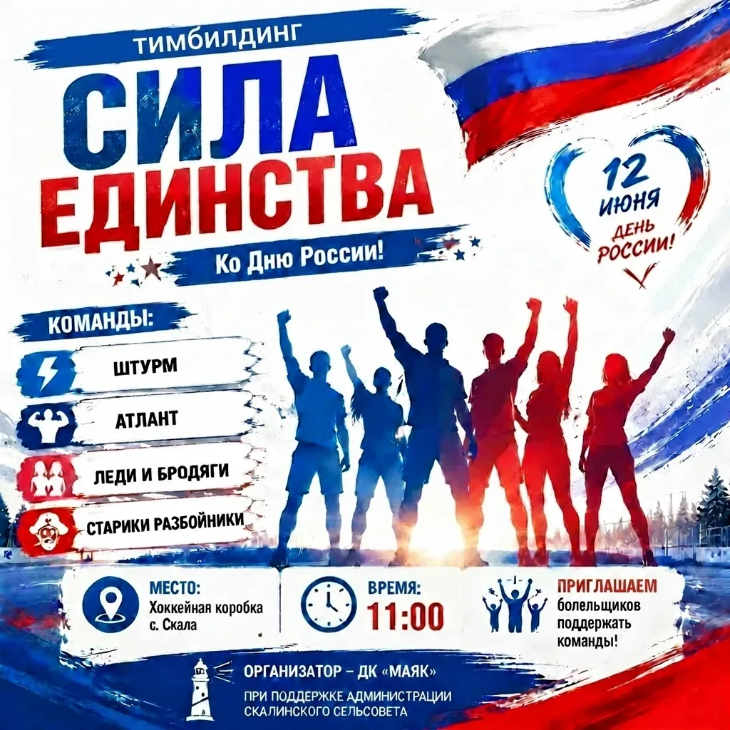 Дорогие друзья!
12 июня приглашаем вас на яркий и дружный тимбилдинг в честь Дня России!🇷🇺
Это отл