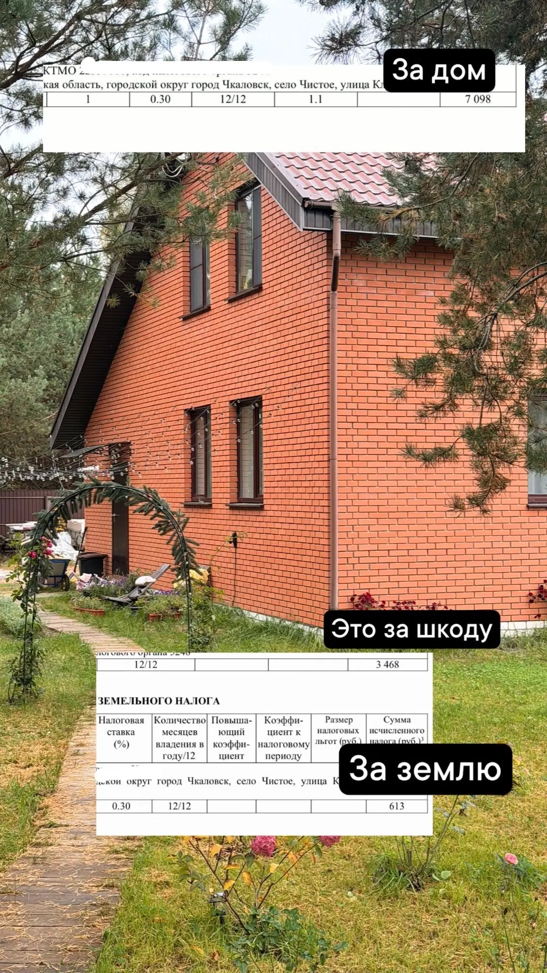 Такие налоги пришли на дом и участок . Я опять за этот год забыла и не успела ничего по...
