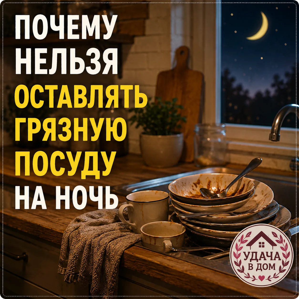 🍽 Почему нельзя оставлять грязную посуду на ночь