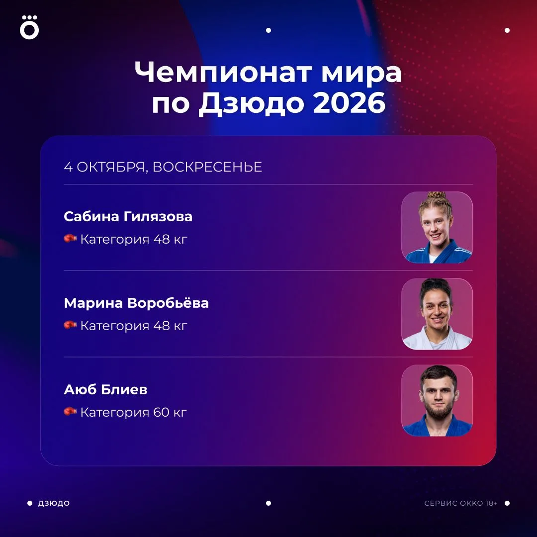 Первые финалы чемпионата мира по дзюдо начинаются через полчаса