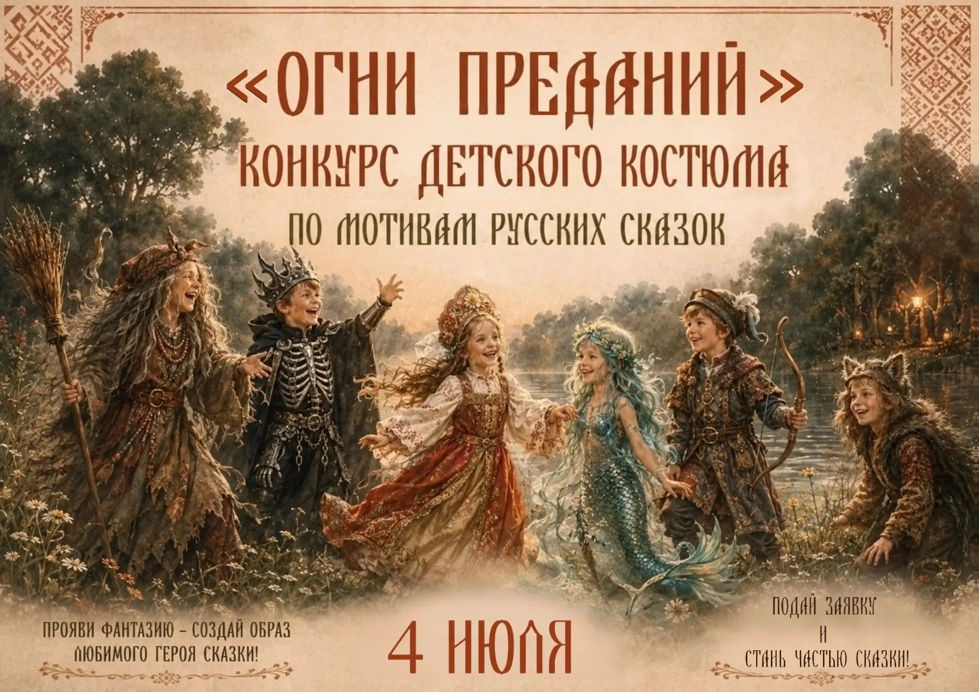 Конкурс детских костюмов «Герои преданий» 
На семейном фестивале славянской культуры «Огни преданий»