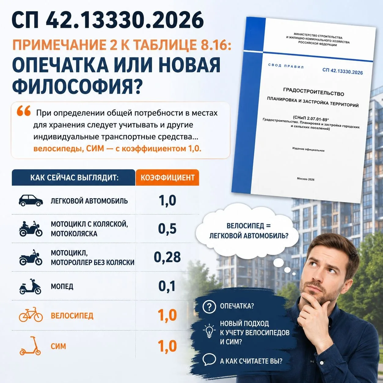 🤔 Опечатка или новая философия? Разбираем самое спорное примечание СП 42.13330.2026.