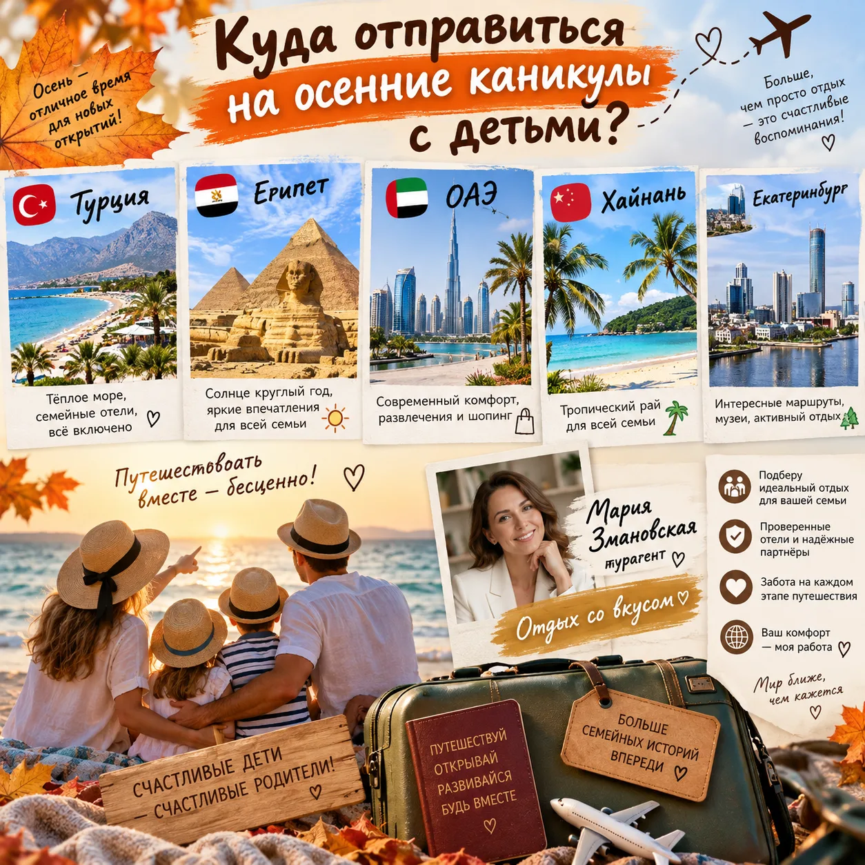 🍂 ОСЕННИЕ КАНИКУЛЫ: КУДА ПОЛЕТЕТЬ С ДЕТЬМИ?