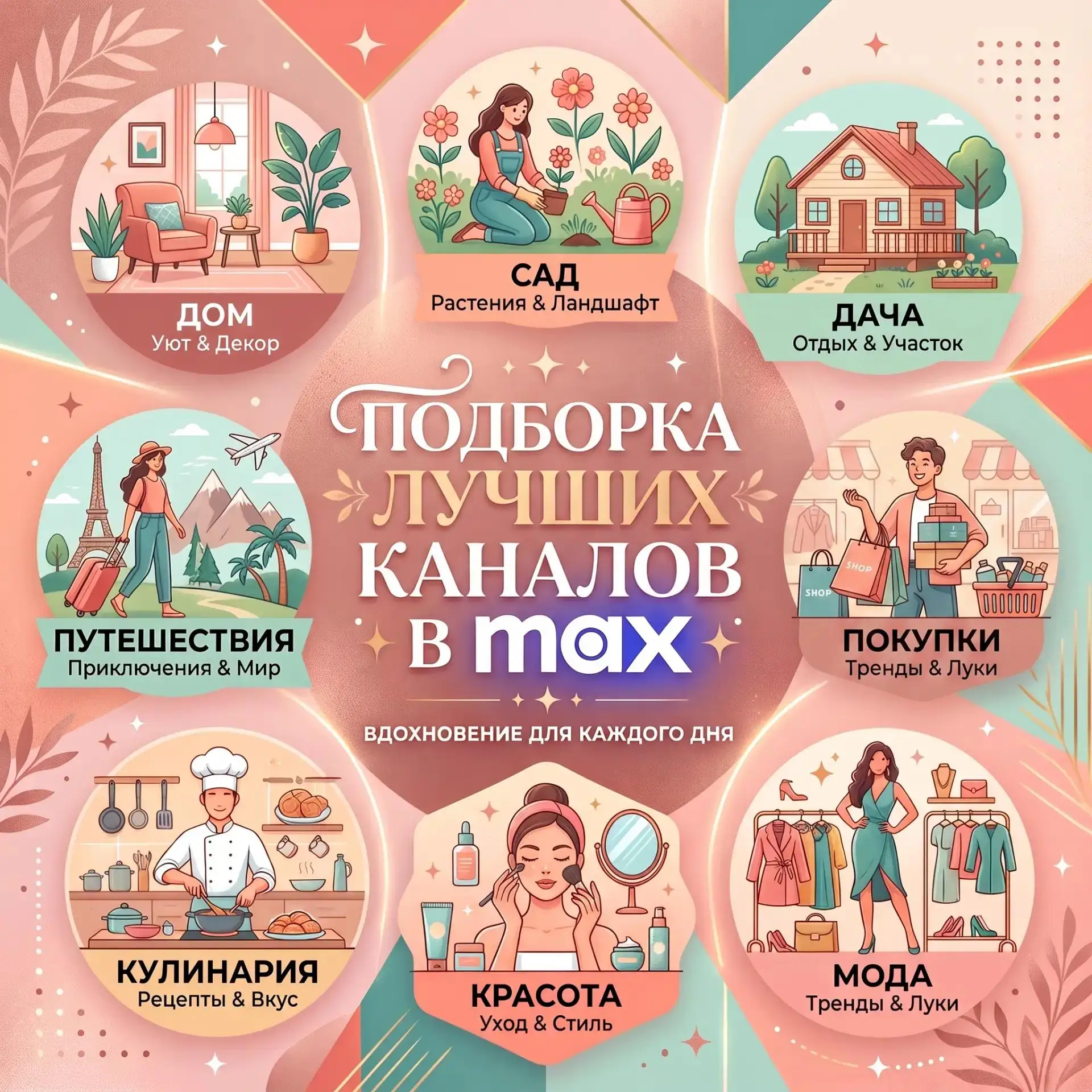 Самые полезные и красивые каналы в Мах:

👠  Модный блог | Juli Jay  - самый эстетичный канал по мод
