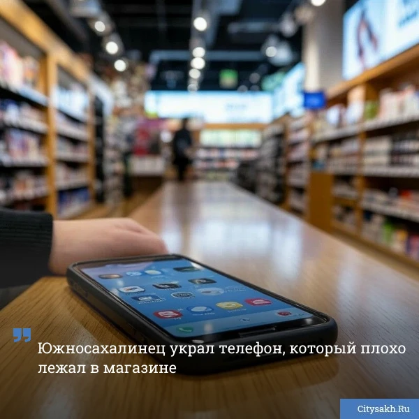 📱 Рецидивист из Южно-Сахалинска внес новый пункт в свою криминальную биографию: умыкнул телефон со 