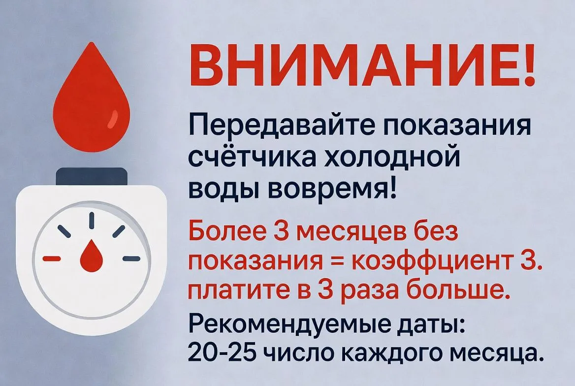 Порядок начисления платы за водоснабжение при отсутствии показаний свыше 3 месяцев
С мая 2026 года в