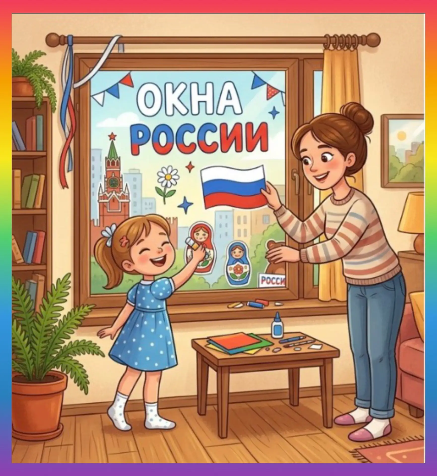 🇷🇺 Всероссийская акция «Окна России»! Украсим окна к 12 июня вместе!