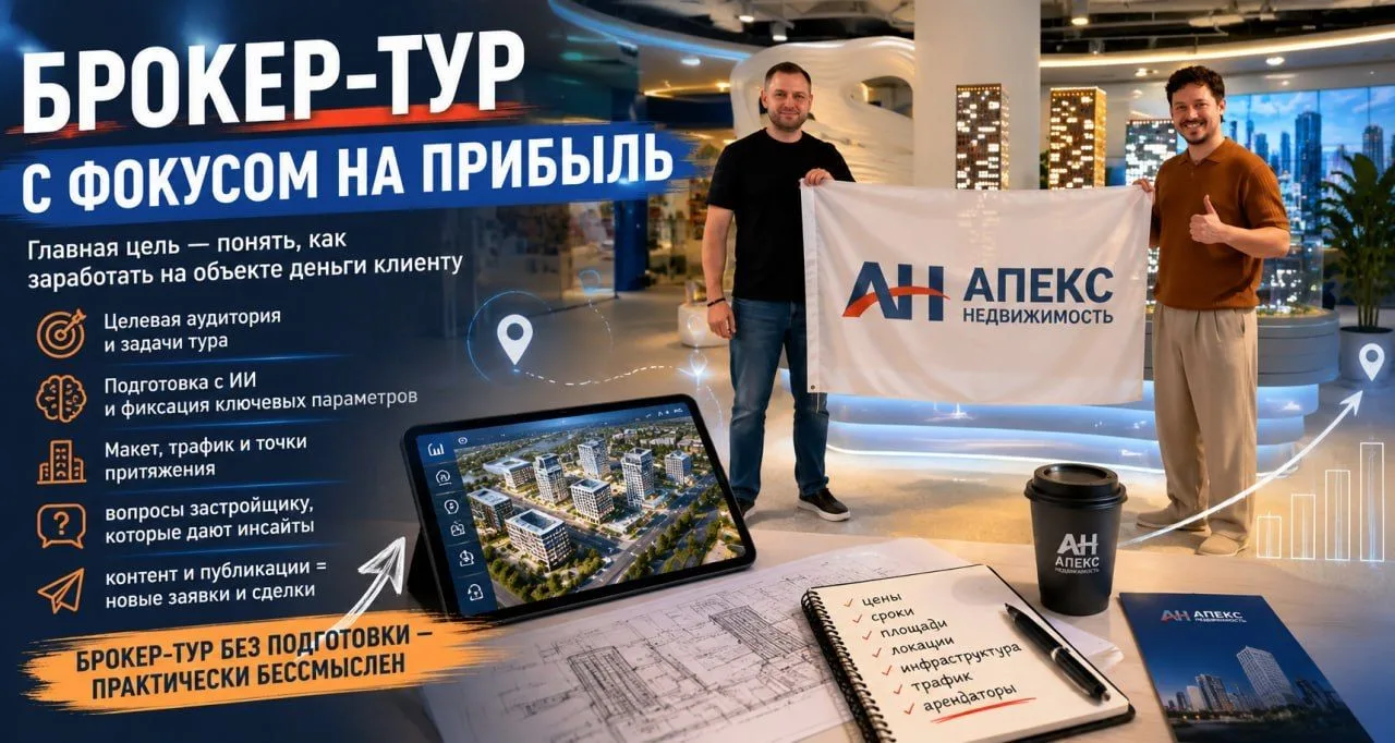 🚀 Меняем подход к брокер-турам! Как выжать максимум из осмотра объектов?

Вчера КЕЙСОРИУМ от АГРМ и