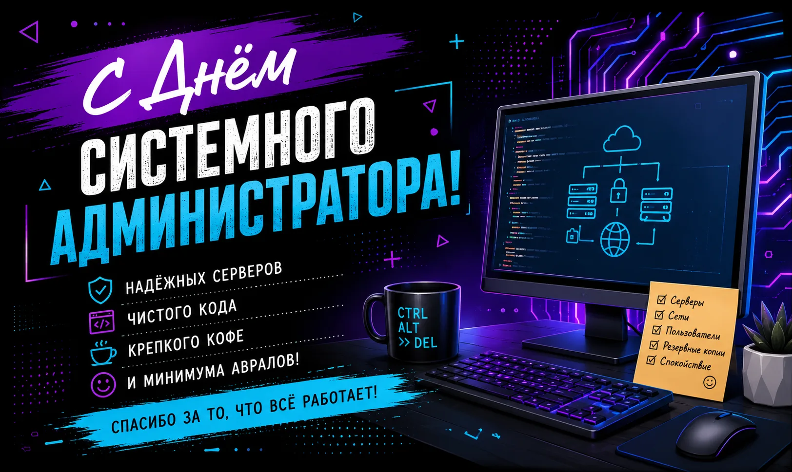 С Днём системного администратора! С Днём сисадмина! 💫

Открытки в MAX ️💌Подписаться