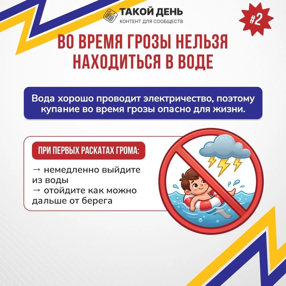 Памятка «Безопасность во время грозы и ливня»