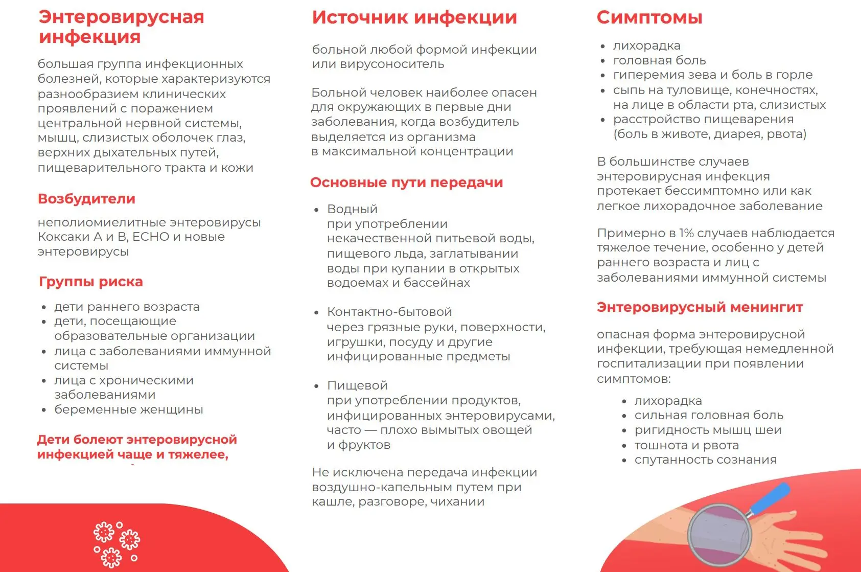 Информационные материалы «Энтеровирусная инфекция»
