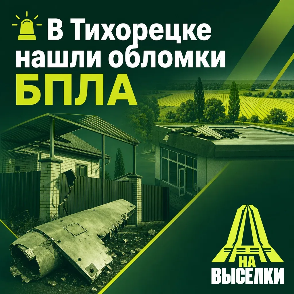 🚨 В Тихорецке нашли обломки БПЛА
