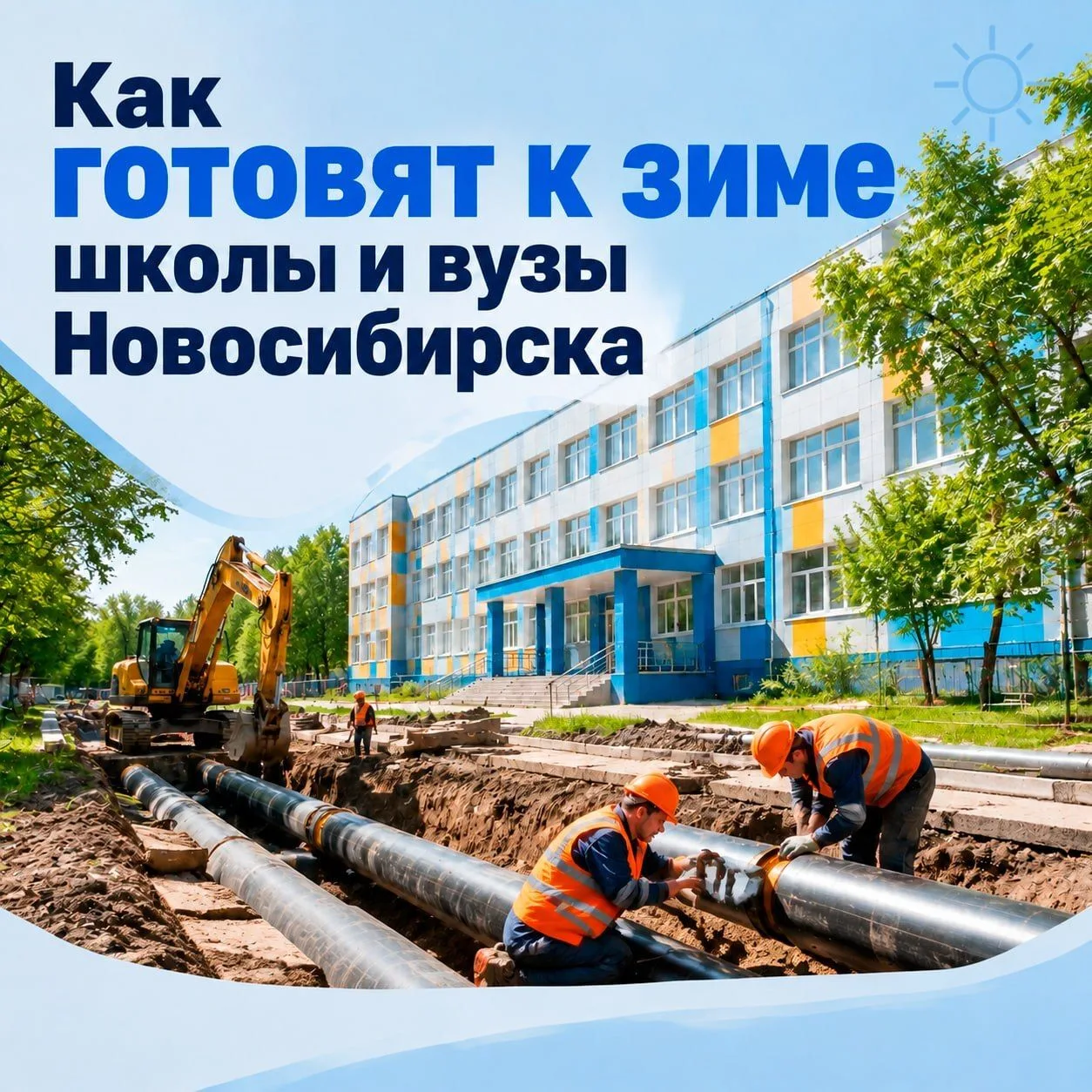 Чтобы учиться было тепло: возле школ и вузов Новосибирска обновили теплосети