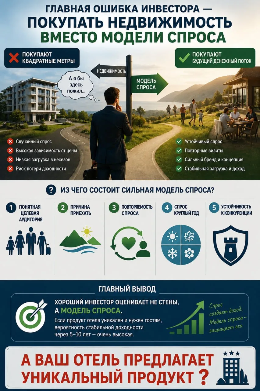 ❌Главная ошибка инвестора — покупать недвижимость вместо модели спроса