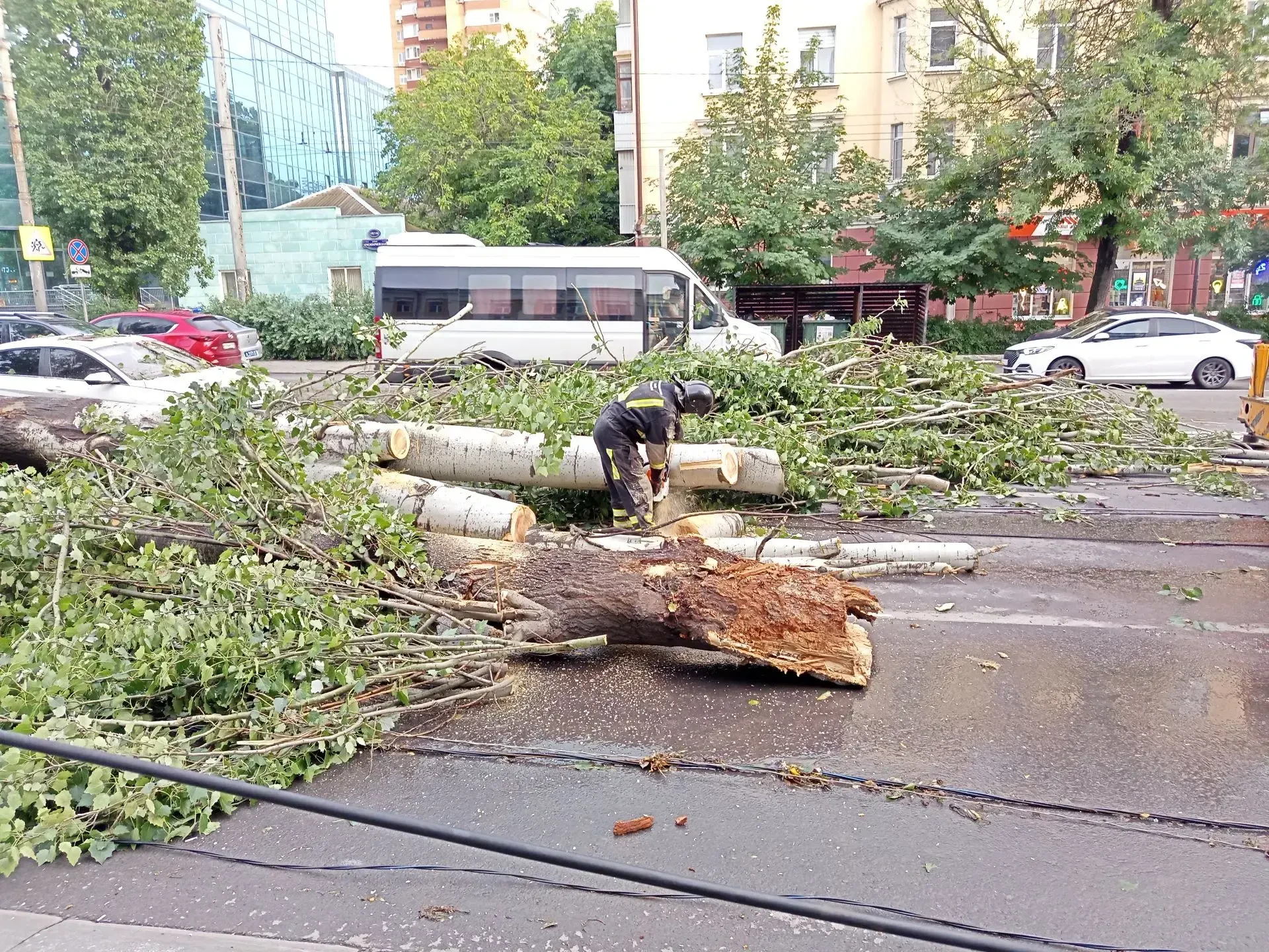 Городские спасатели продолжают ликвидировать последствия непогоды в Ростове