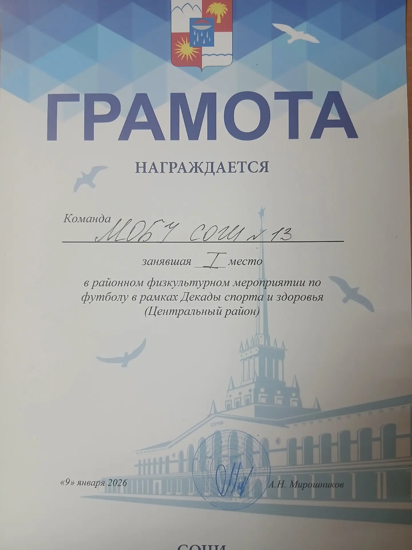 22 января команда нашей школы приняла участие в районных соревнованиях по футболу, мероприятие прохо