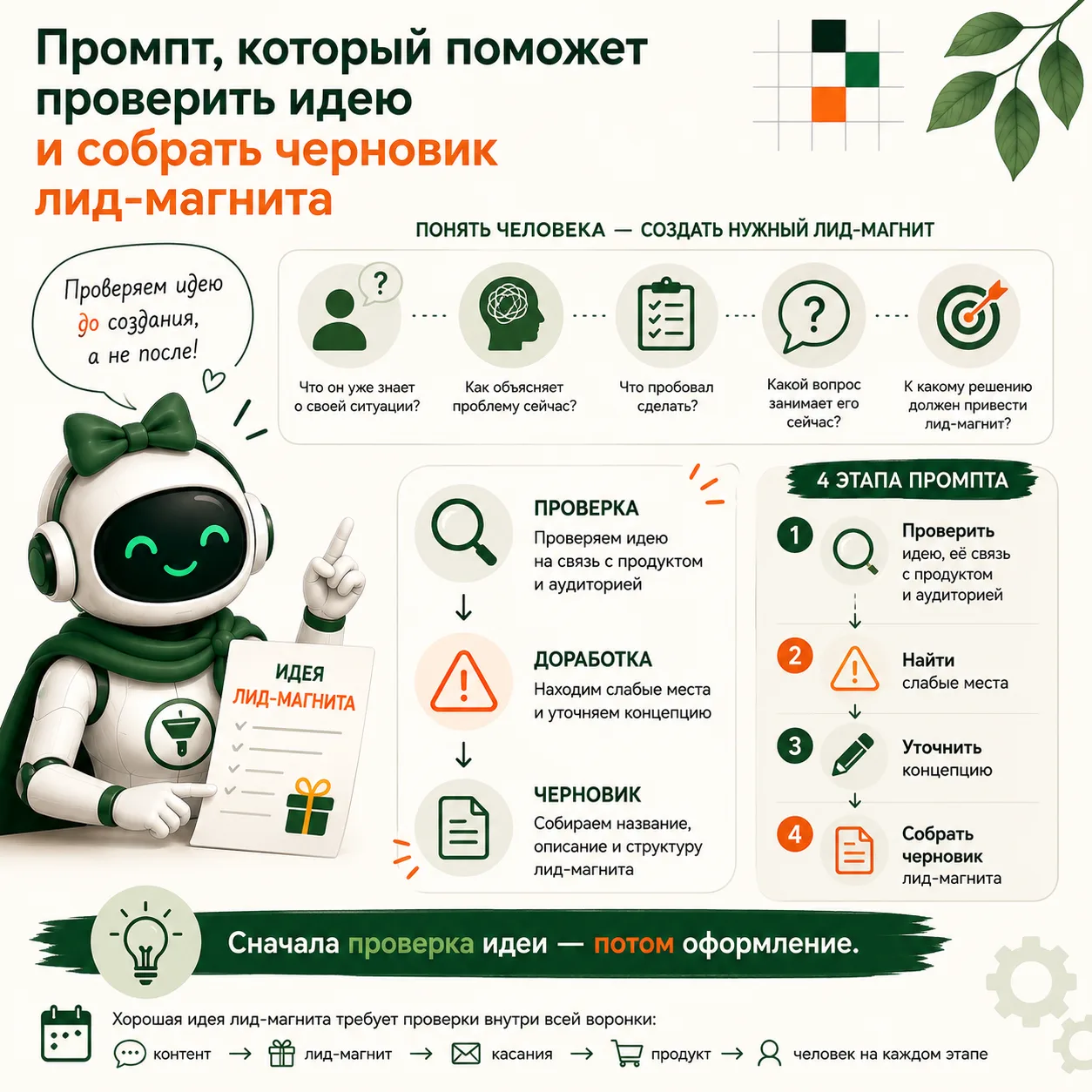 Промпт, который поможет проверить идею и собрать черновик лид-магнита