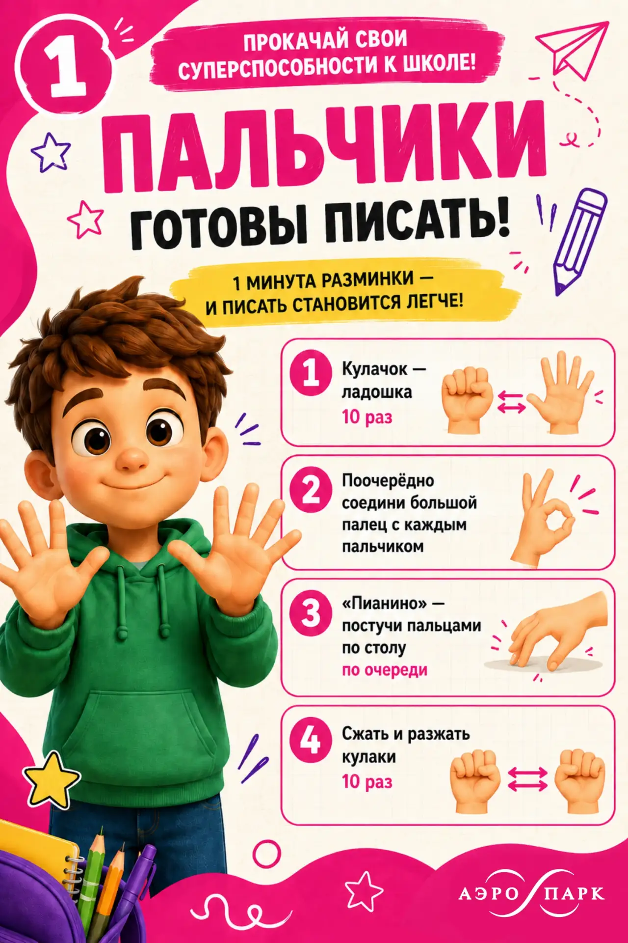 🎒 Полезные советы для Отличного старта нового учебного года от ТРЦ «АЭРО ПАРК»!