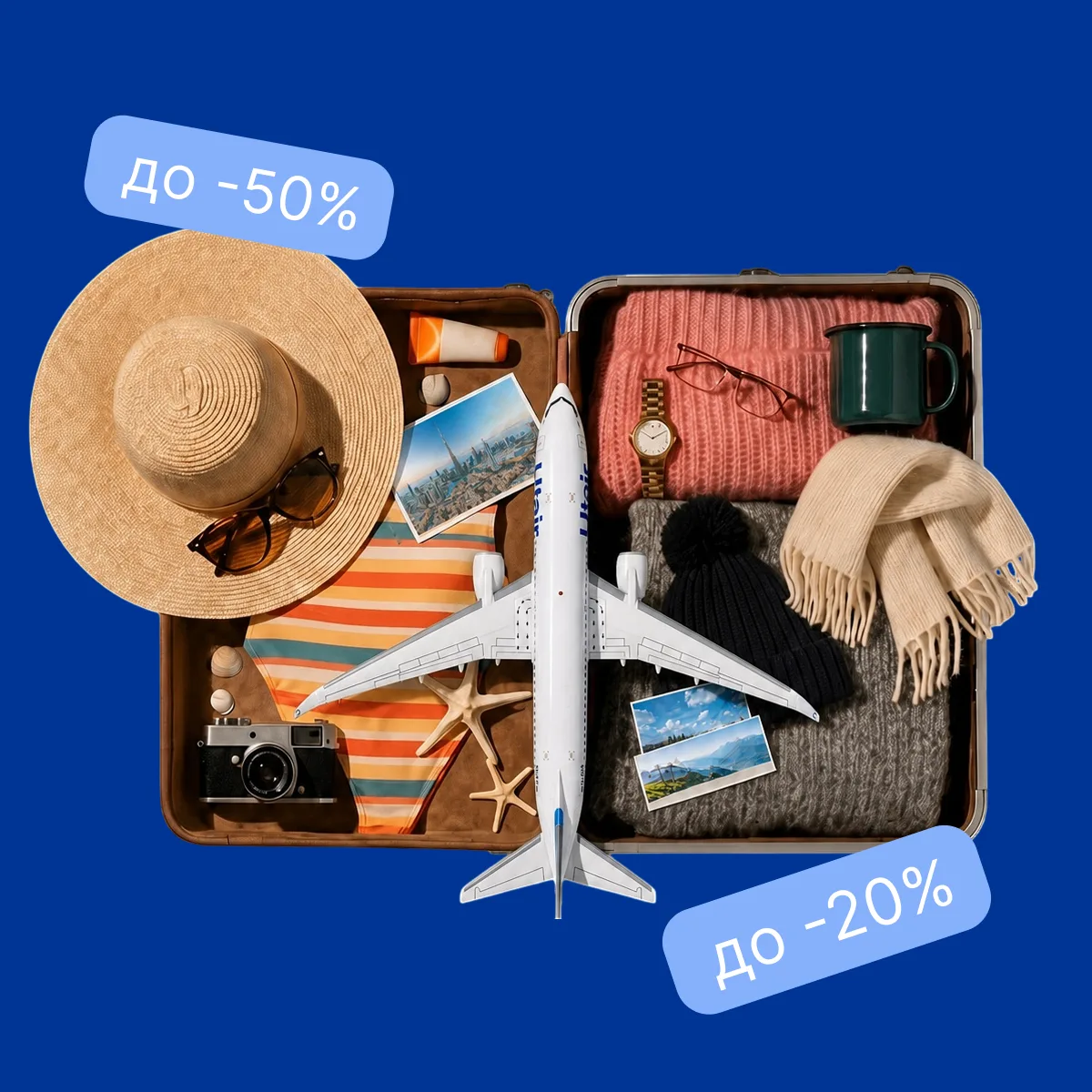 Лето разделилось пополам — скидки до 50%! 

☀️ Со скоростью самолета пролетела половина лета — но эт