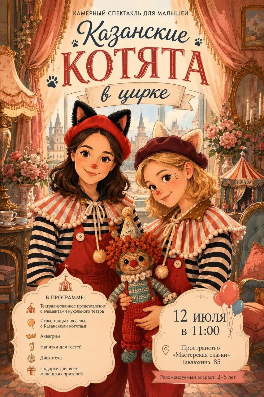 Камерный спектакль для детей 🎪 «Казанские котята в цирке» | 12.07 | 11:00
