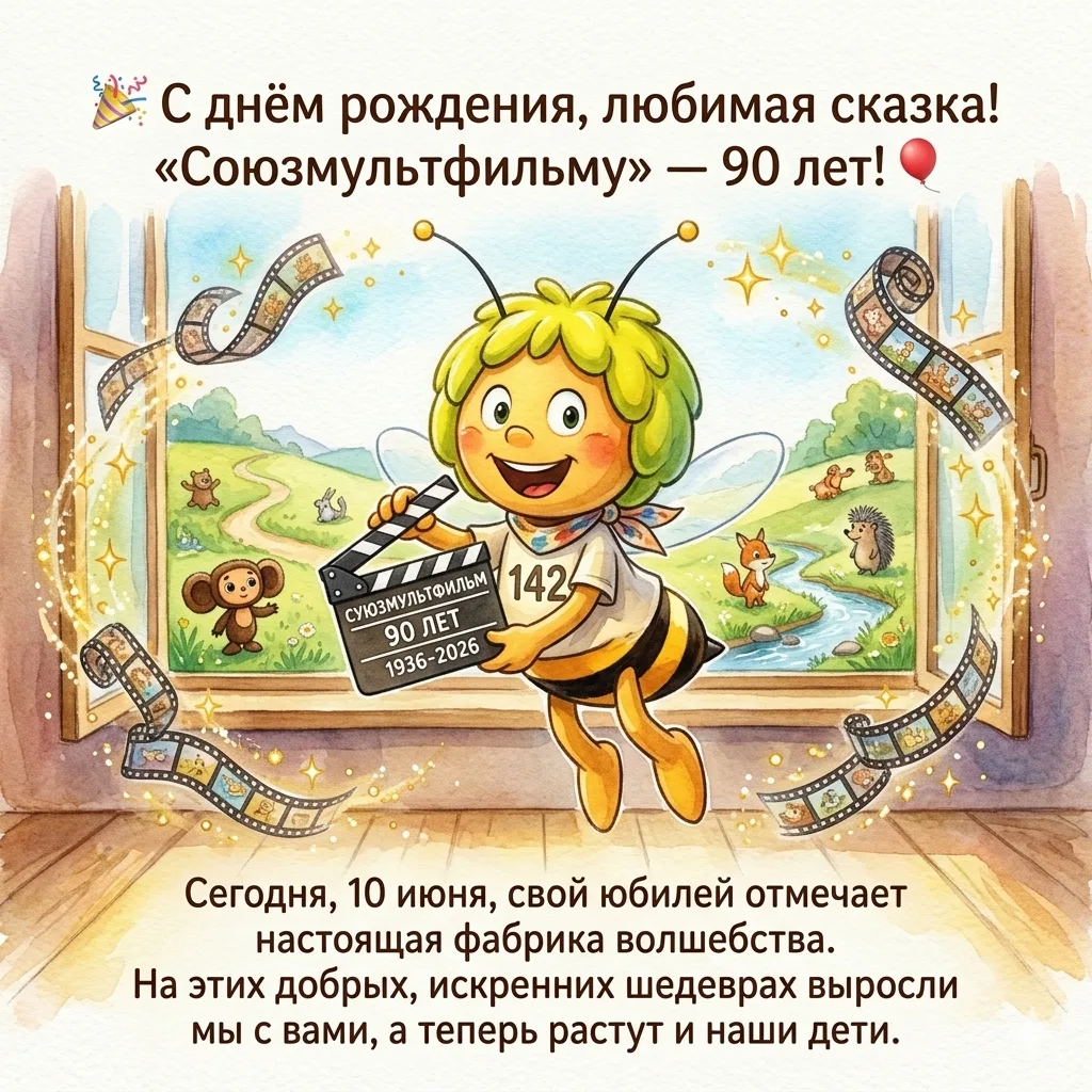 🎉 С днём рождения, любимая сказка! «Союзмультфильму» — 90 лет! 🎈

​Сегодня, 10 июня, свой юбилей о