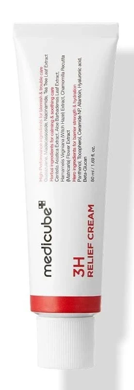 MEDICUBE 3H Relief Cream - успокаивающий крем для чувствительной, раздраженной и обезво...