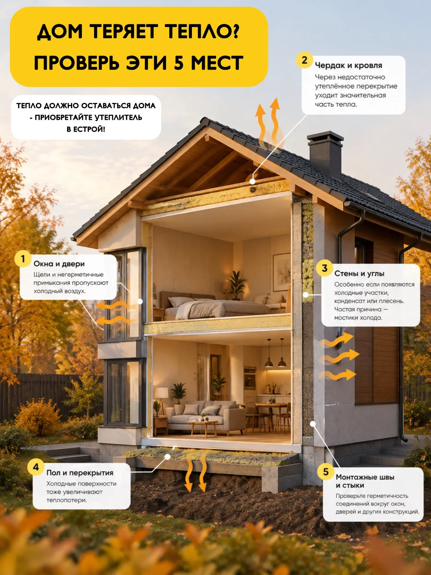 ТЕПЛО ДОЛЖНО ОСТАВАТЬСЯ ДОМА 🏠