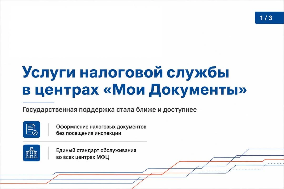 В МФЦ стали доступны услуги налоговых органов, рассказываем в карточках🙌