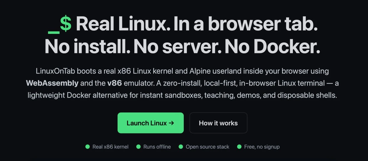 •  Нашел хороший опенсорс проект LinuxOnTab - это рабочий Linux (на базе ядра Linux 6.12.13) во вкла