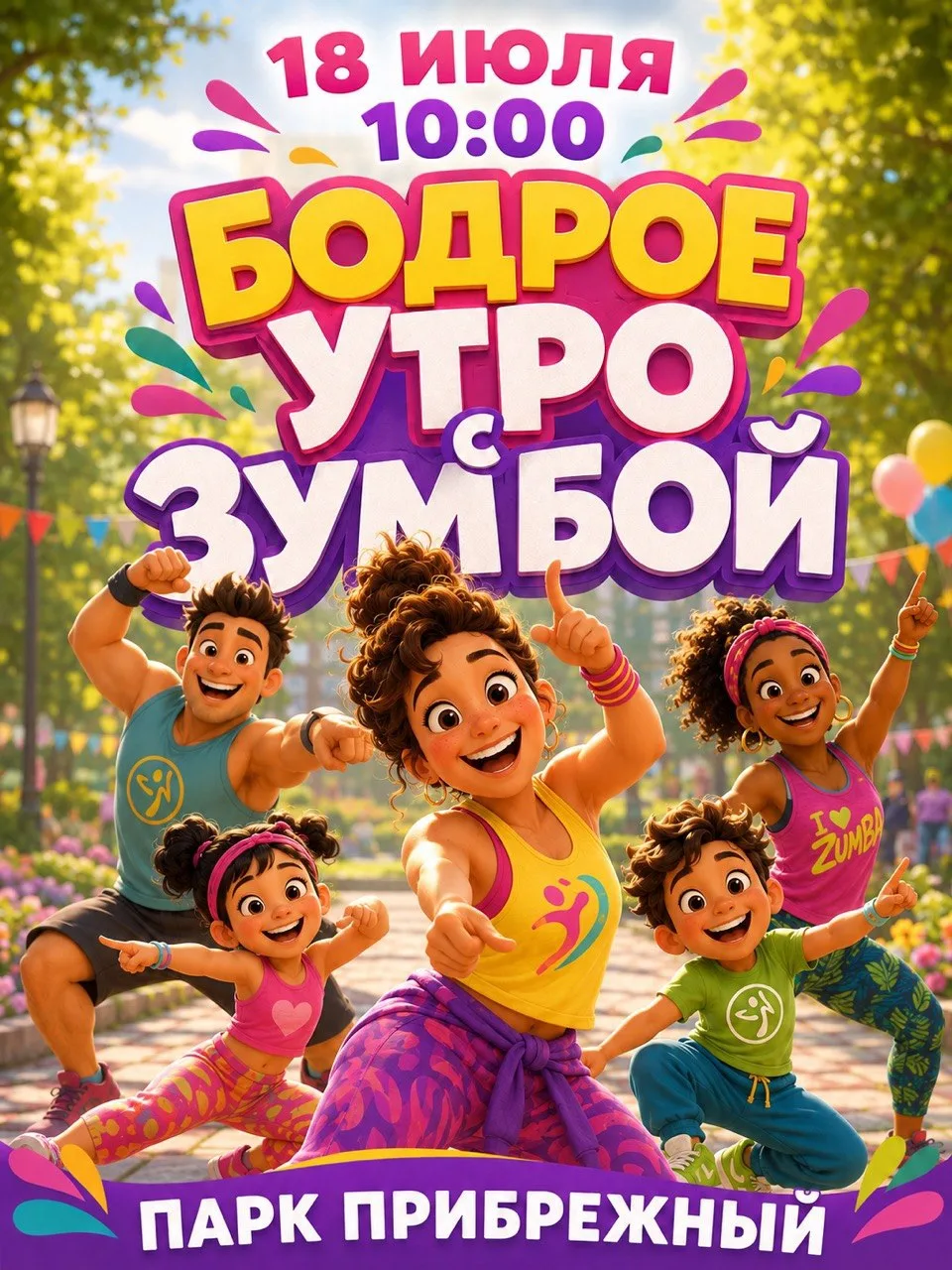 ⚡️ 18 июля. Суббота. Зумба.

Суббота — это не повод валяться. Это повод прийти в парк в 10 утра, пой
