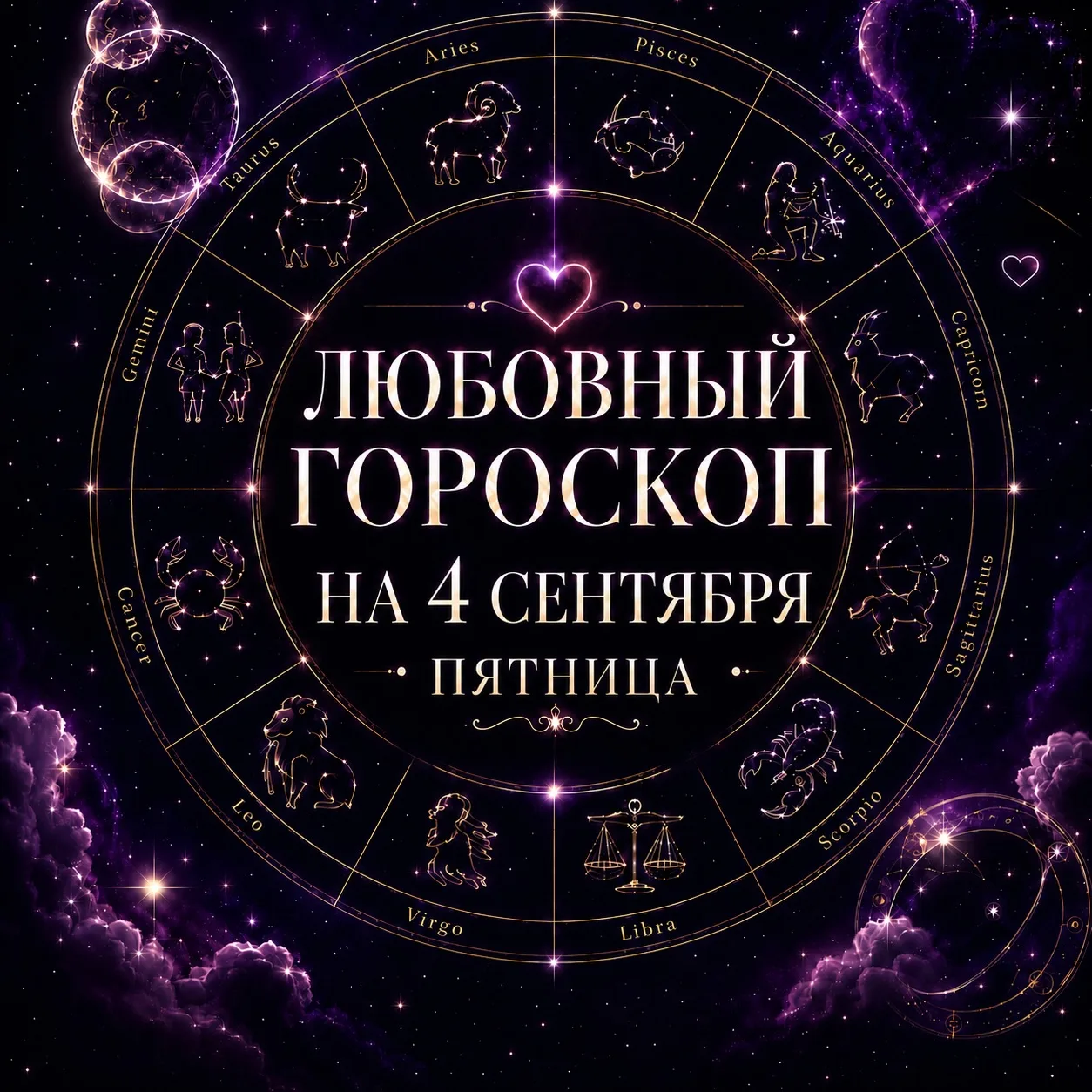 ❤️Любовный гороскоп на 4 сентября, пятницу
