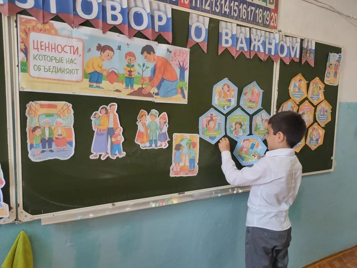 🇷🇺 «Разговоры о важном» в МКОУ «СОШ №4» г. Хасавюрт «Ценности, которые нас объединяют...