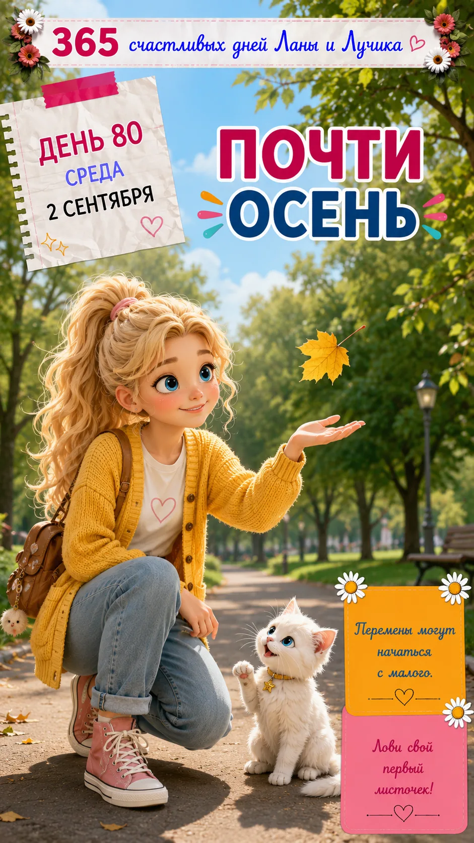 Осень не приходит сразу — сначала она посылает маленькие знаки. 🍂 Один листочек, чуть ...