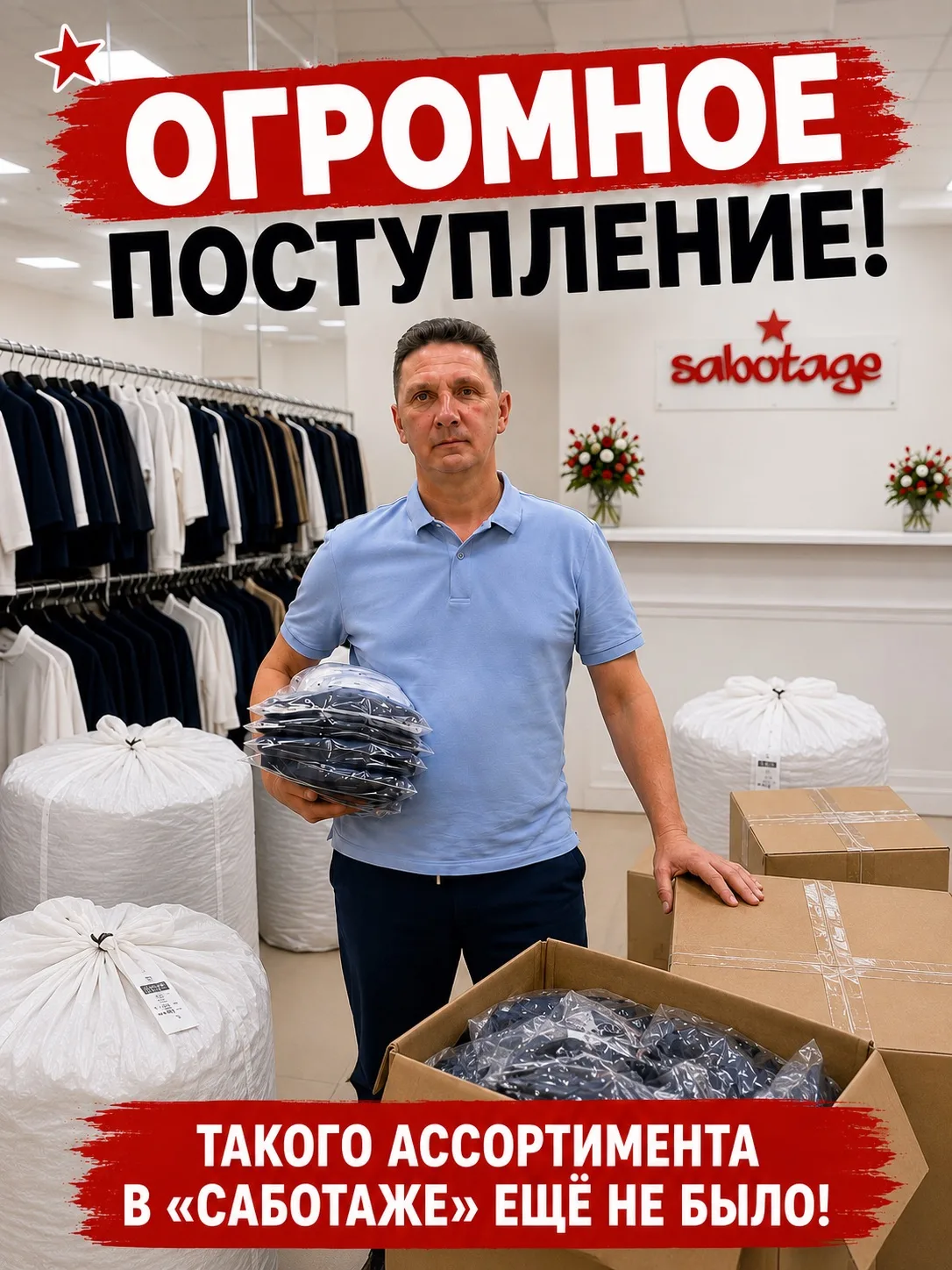 Вчера к нам приехала огромная поставка школьной одежды. Впереди много работы — постараемся принять в