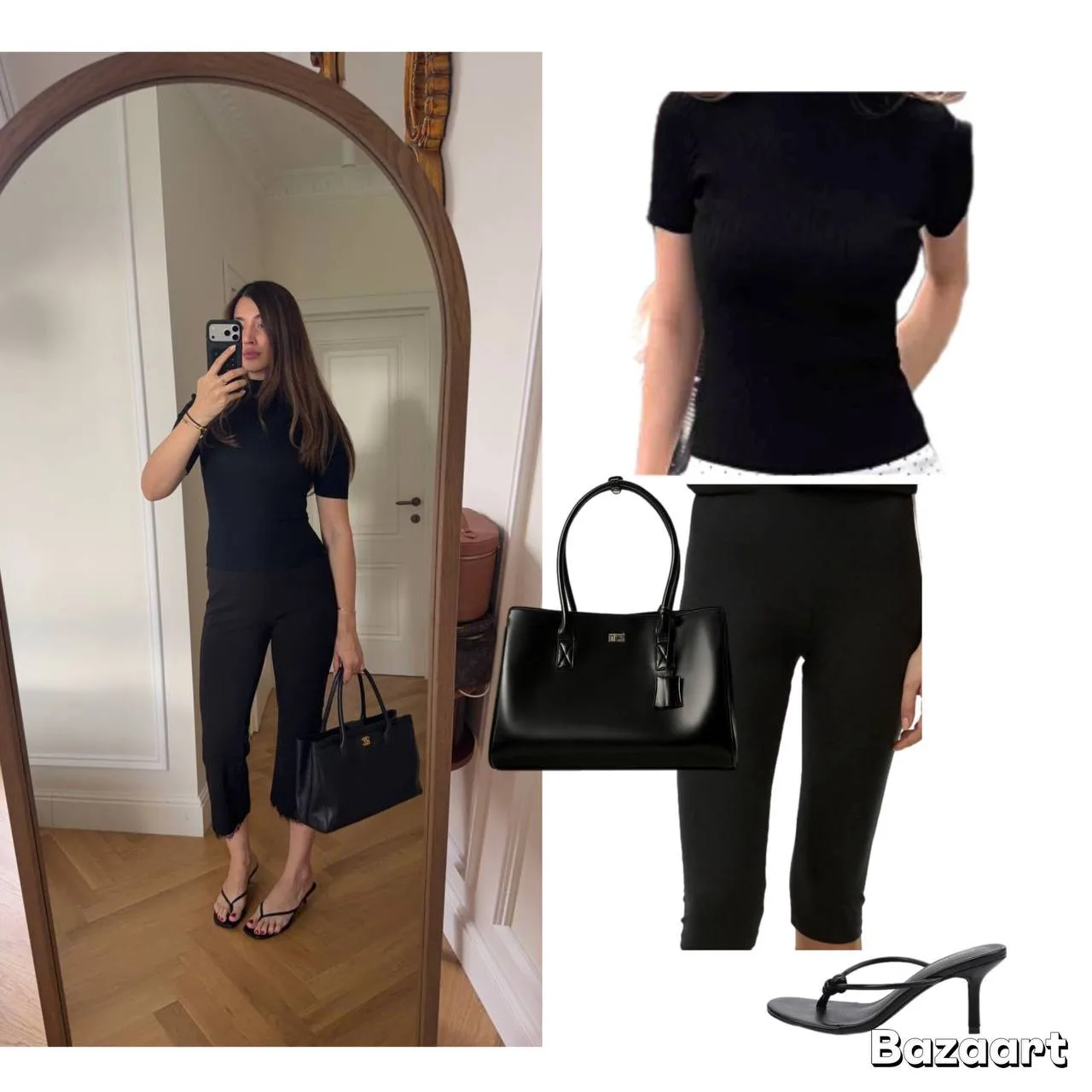 Этот аутфит доказывает, что total black никогда не выглядит скучно. Эстетика минимализма и расслабле