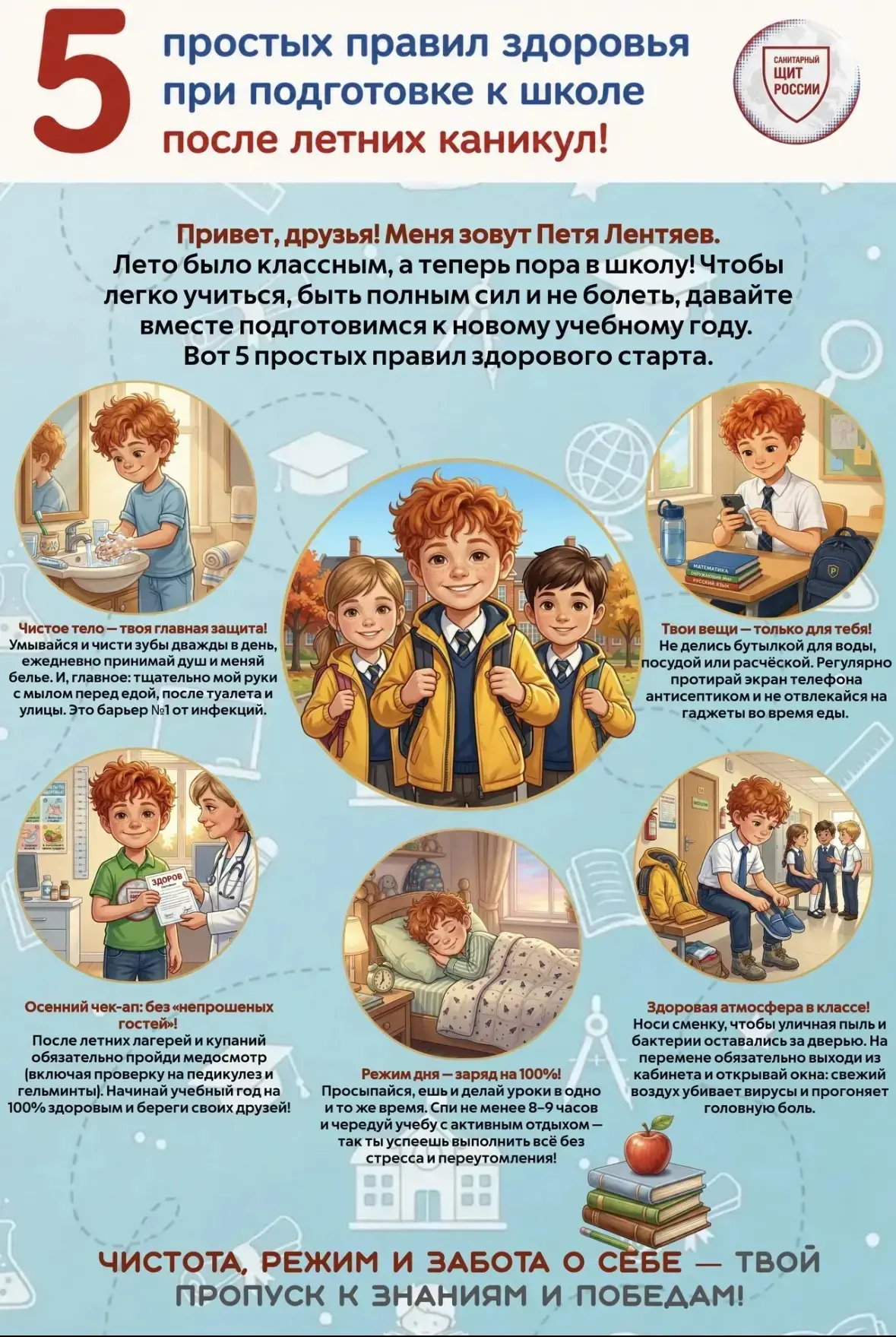 Лето было классным, а теперь пора в школу! Чтобы легко учиться, быть полным сил и не бо...