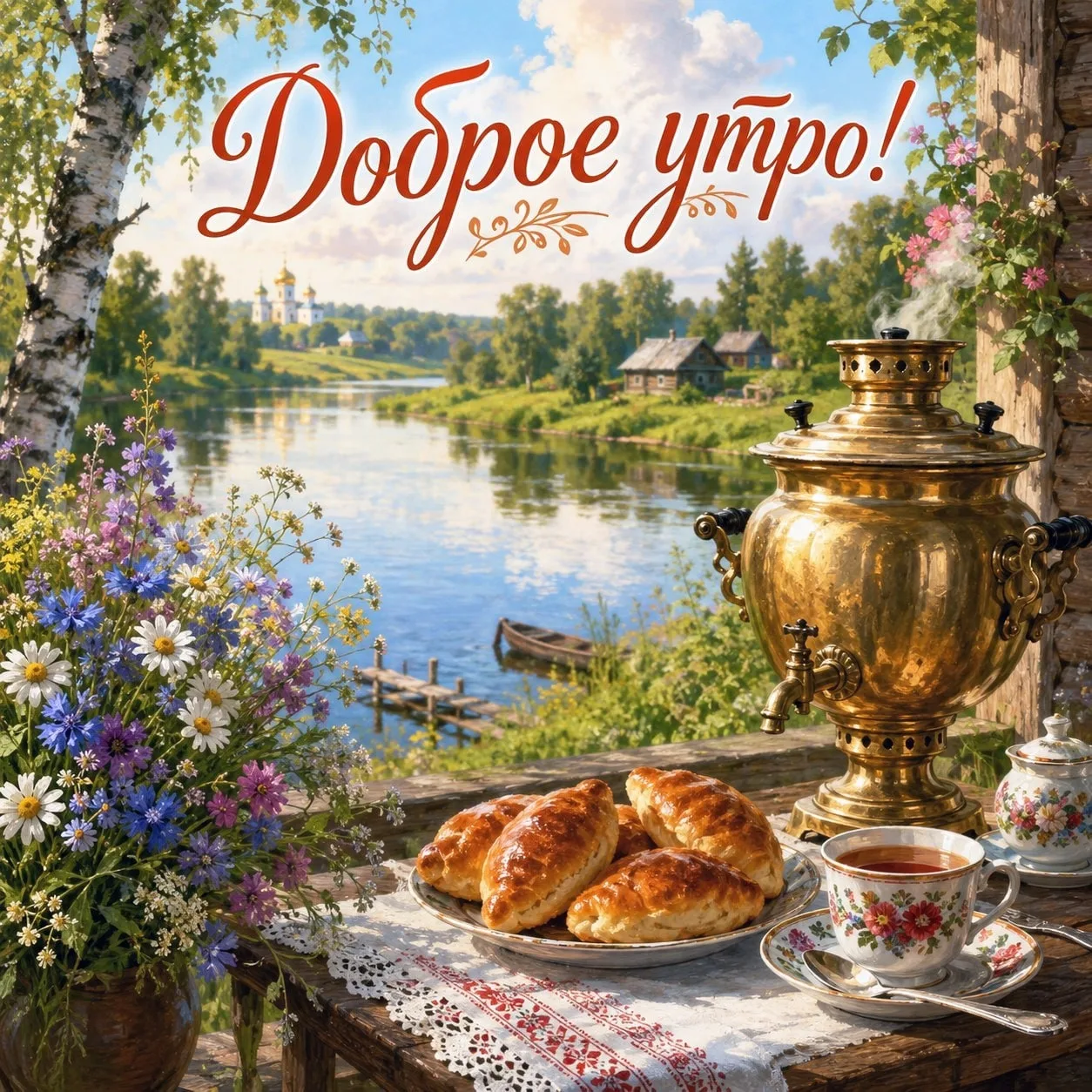 ☀️✨ Доброе утро! ✨😊  Пусть новый день начнётся с хорошего настроения, приятных мыслей и улыбок 🌿☕️ Ж