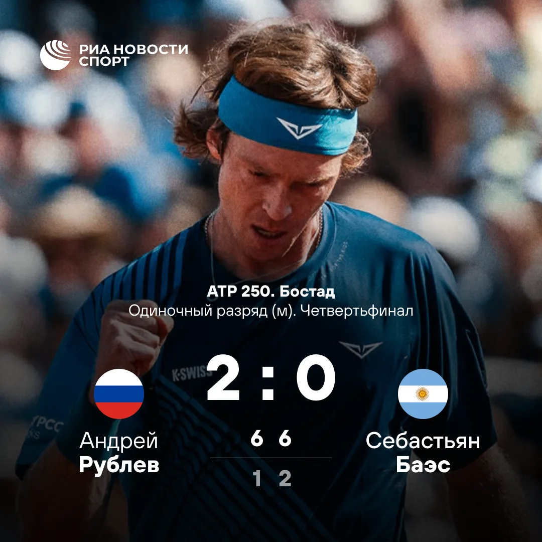 🎾🎉 Андрей Рублев вышел в полуфинал турнира в Бостаде