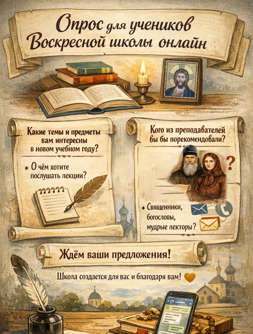 ❗️Опрос слушателей для наполнения программы следующего учебного года 📚