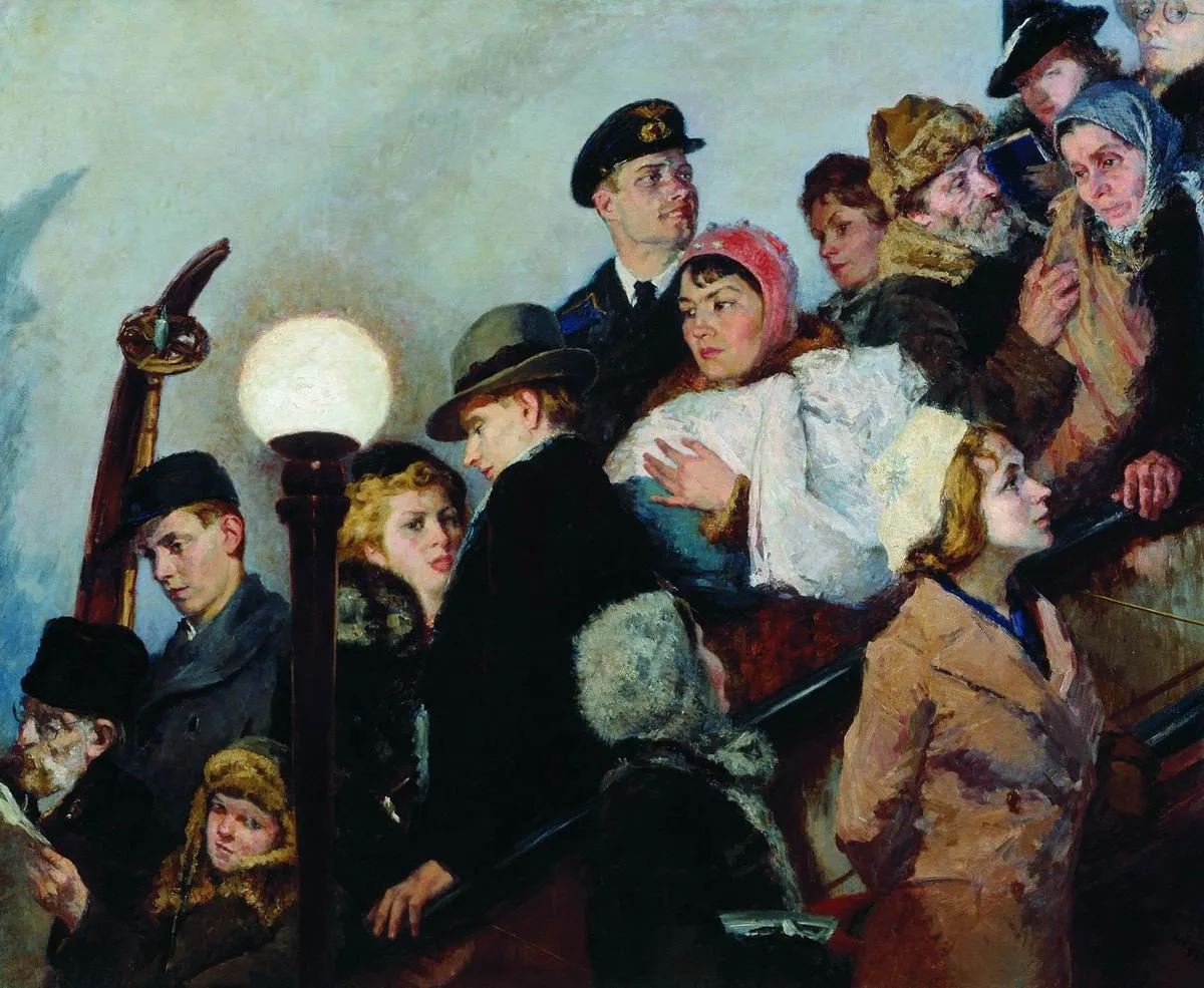 "На эскалаторе. Московское метро" 1941-1943 гг.