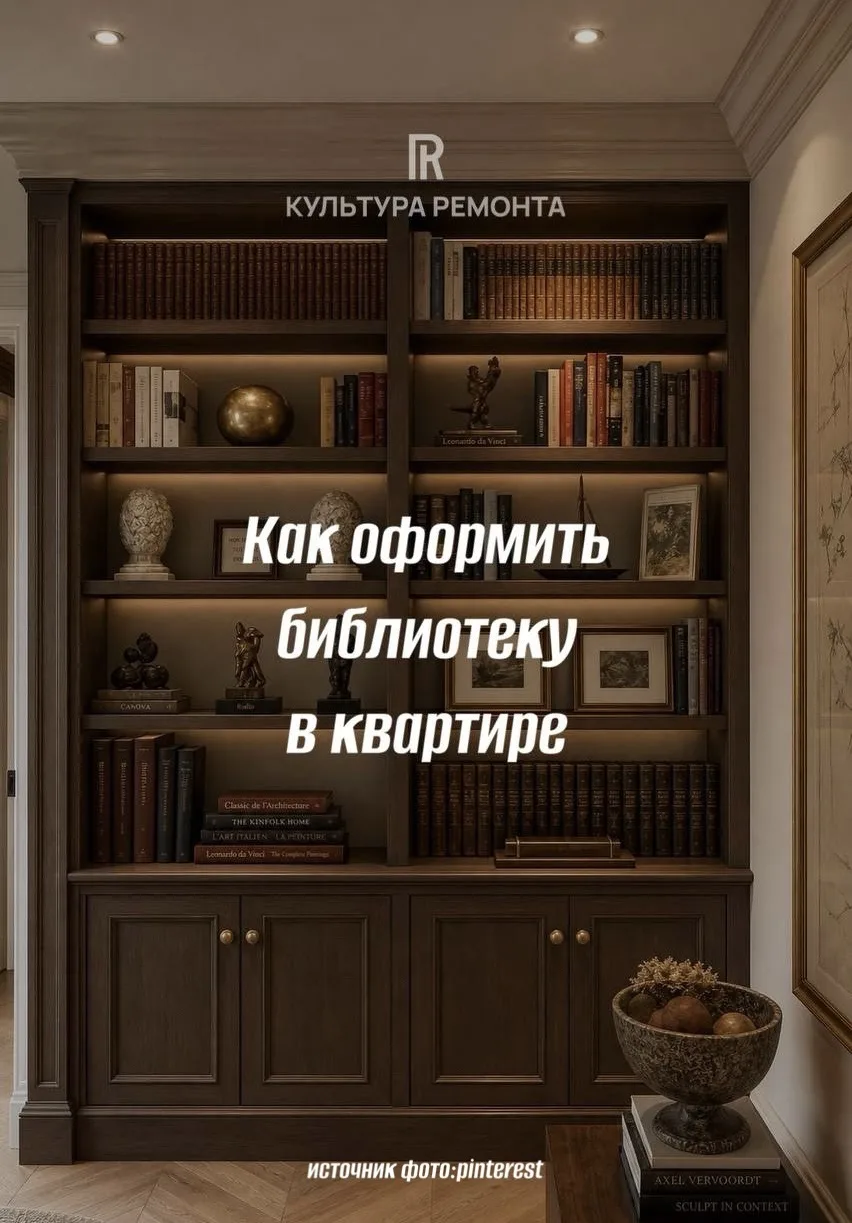 Как вписать библиотеку в интерьер и не создать визуальный шум? 📚