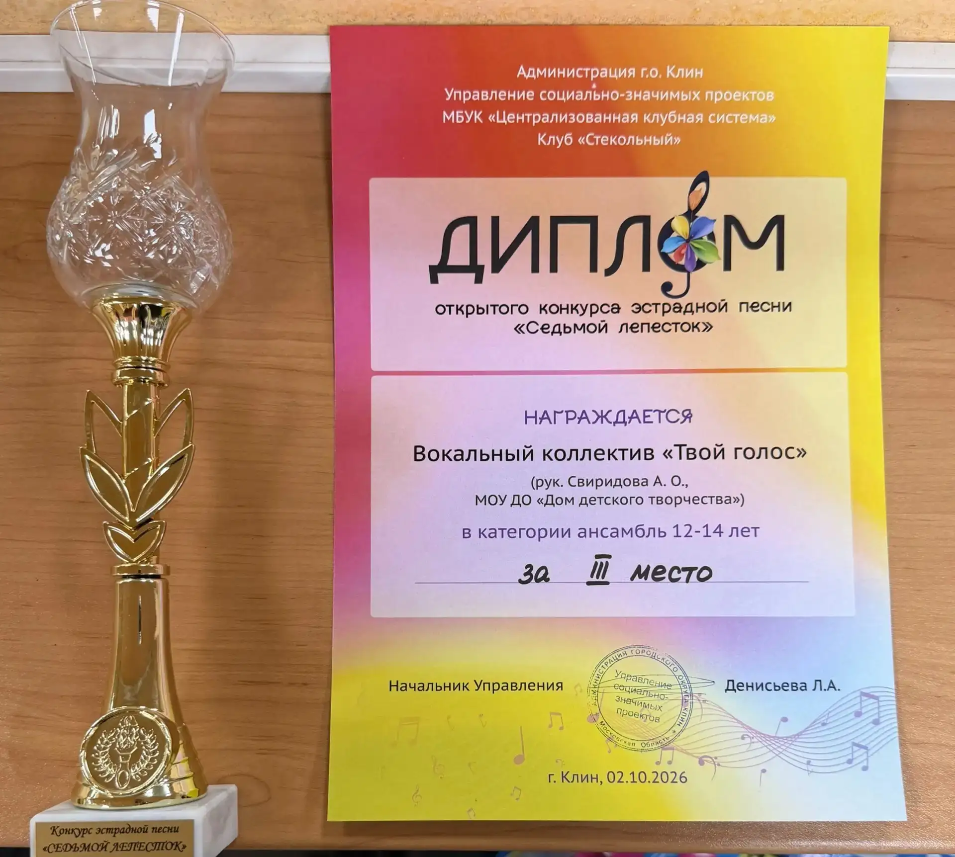 🏆Поздравляем наших вокалистов с успешным выступлением!