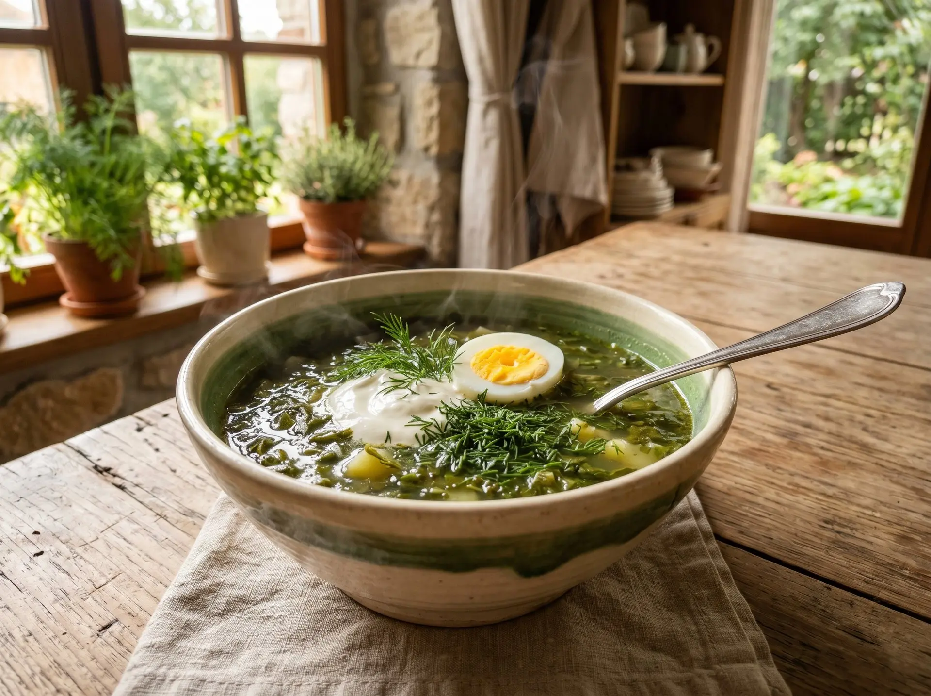 Зелёный щавелевый суп — вкус детства 🌿